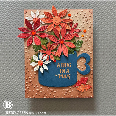 Simon Says Stamp Rustic Layering Flower Wafer Dies s930 Stamptember Hug Card  Betsy Green | color-code:ALT01