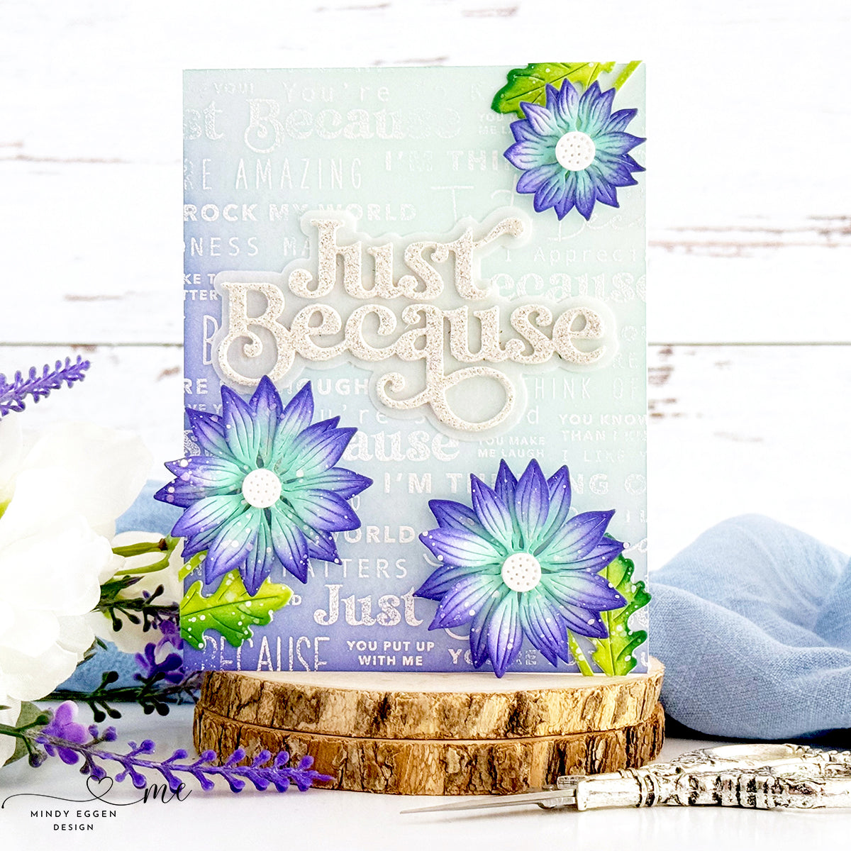 Simon Says Stamp Rustic Layering Flower Wafer Dies s930 Stamptember Just Because Card Mindy Eggen | color-code:ALT03