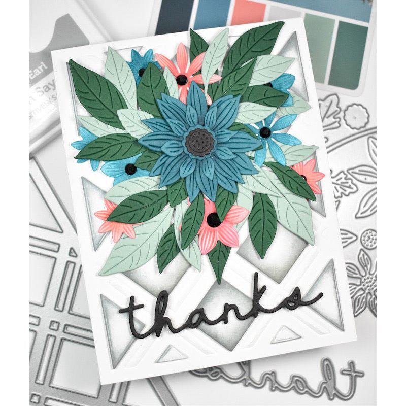 Simon Says Stamp Rustic Layering Flower Wafer Dies s930 Stamptember Thanks Card Tracy Ware | color-code:ALT13