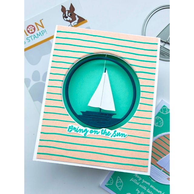 Simon Says Stamp Sailboat Circle Wafer Dies s1172 Shine On Bring on the Sun Sailing Card Ariana Arminio