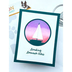 Simon Says Stamp Sailboat Circle Wafer Dies s1172 Shine On Summer Vibes Sunset Card Adriana Arminio