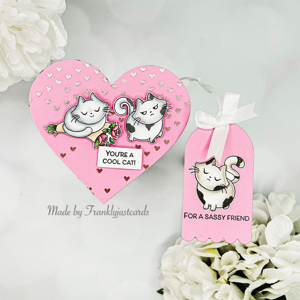 Simon Says Stamp Sassy Sally Wafer Dies 1560sdc Heart to Heart Sassy Love Card and Tag Debbie Frank