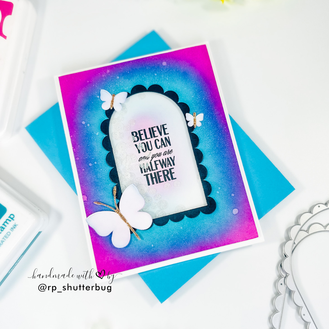 Simon Says Stamp Scalloped Arches Frames Wafer Dies 1540sd In My Heart Believe Card