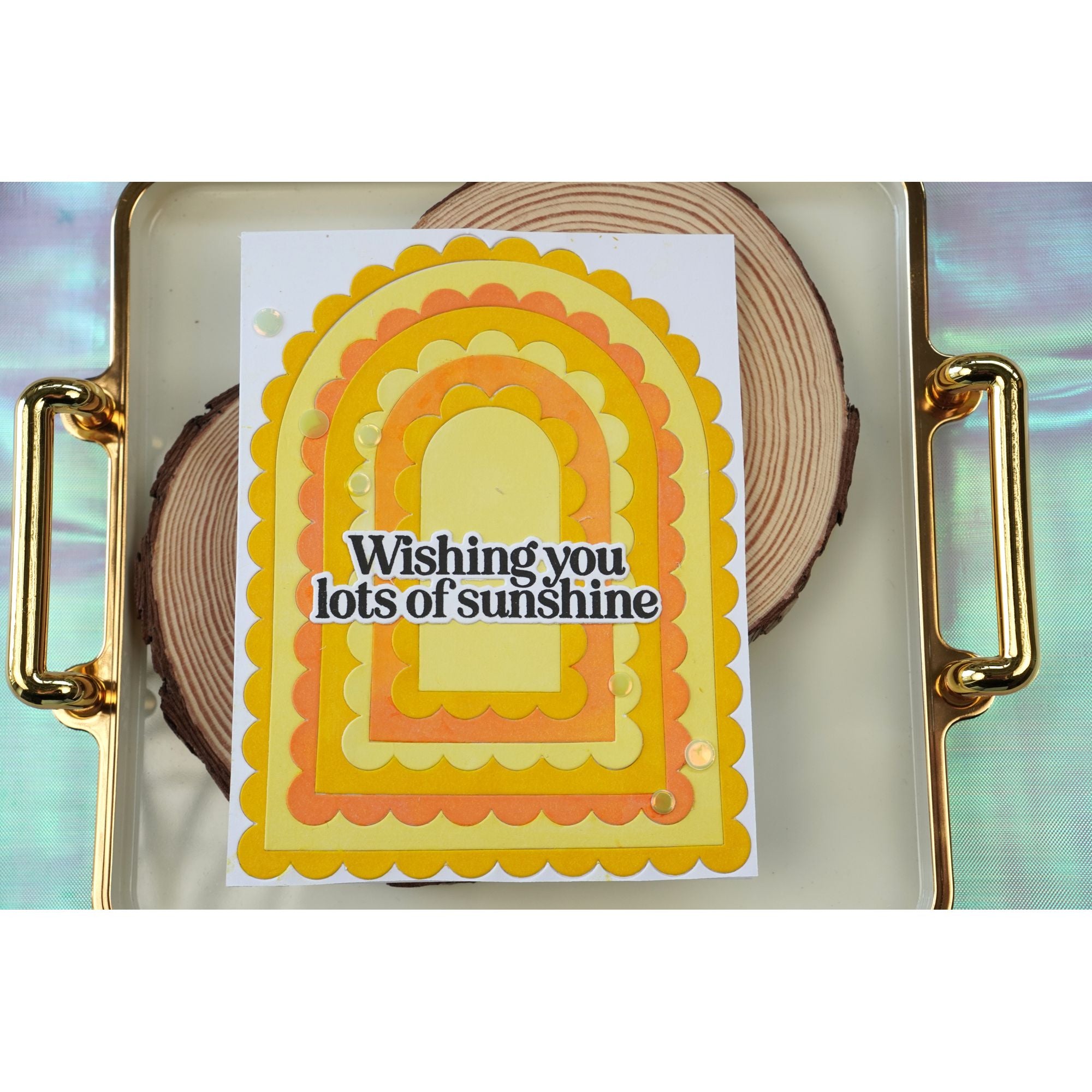 Simon Says Stamp Scalloped Arches Frames Wafer Dies 1540sd In My Heart Sunshine Card