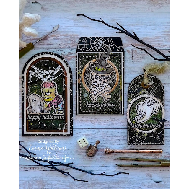 Simon Says Stamp Scared Silly Wafer Dies 311sss Emma WIlliams Spooky Icons Halloween Tags | color-code:ALT05