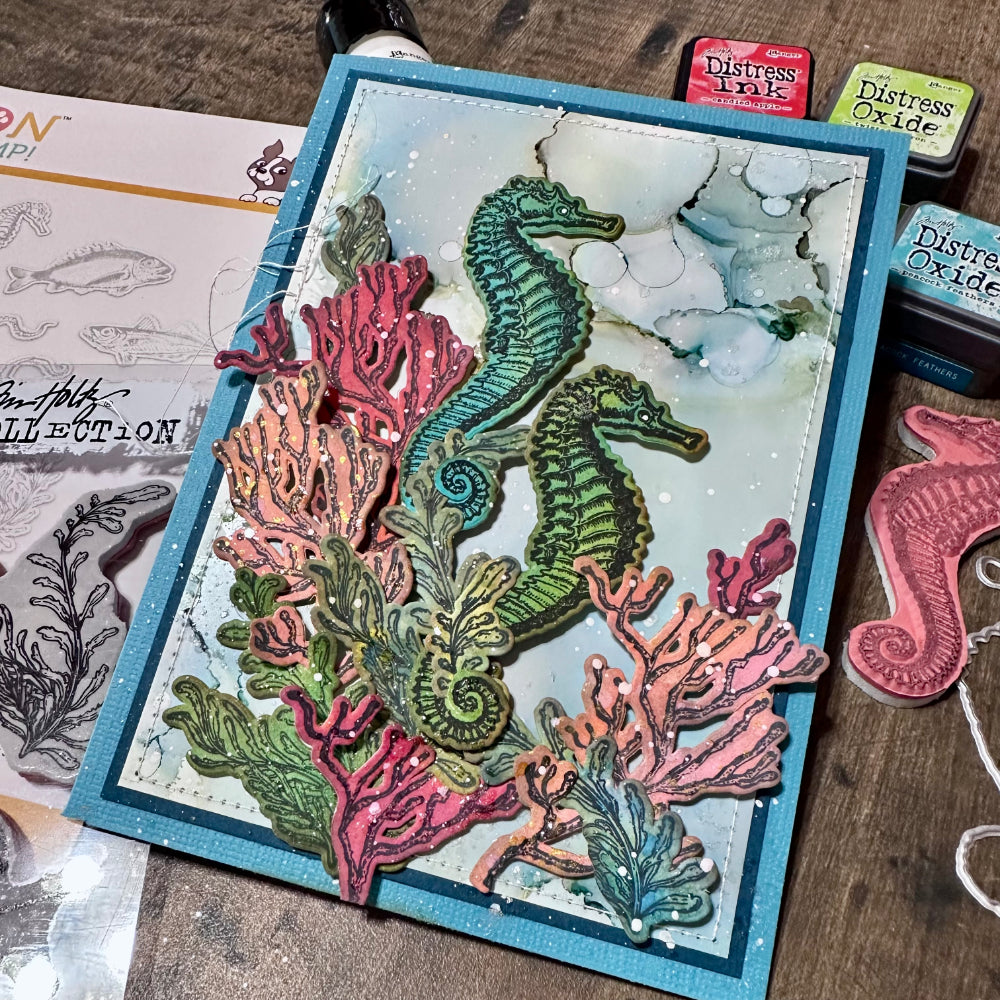 Simon Says Stamp Sea Life Wafer Dies 304sss Seahorse Card Richele Christensen
