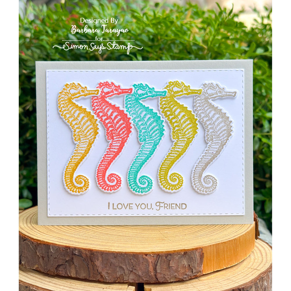 Simon Says Stamp Sea Life Wafer Dies 304sss Seahorse Friend Card Barbara Tarayao | color-code:ALT06