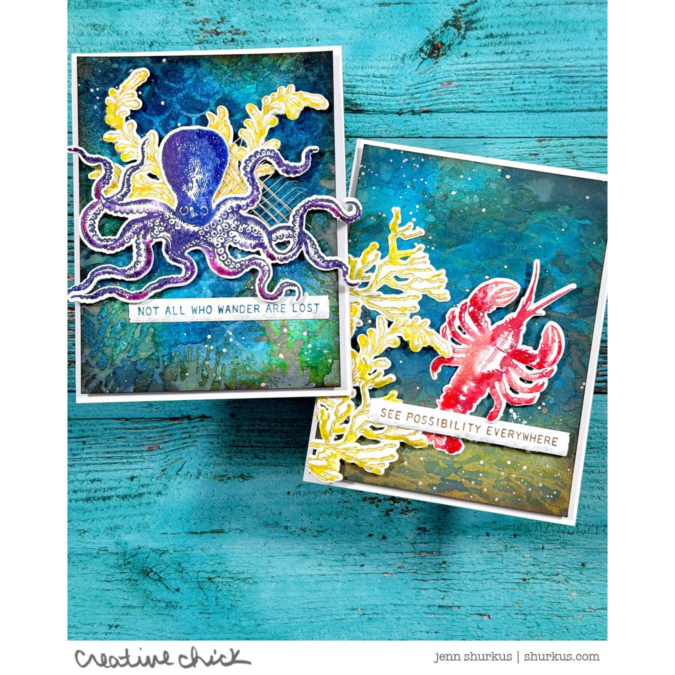 Simon Says Stamp Sea Life Wafer Dies 304sss Under the Sea Cards Jenn Shurkus | color-code:ALT04