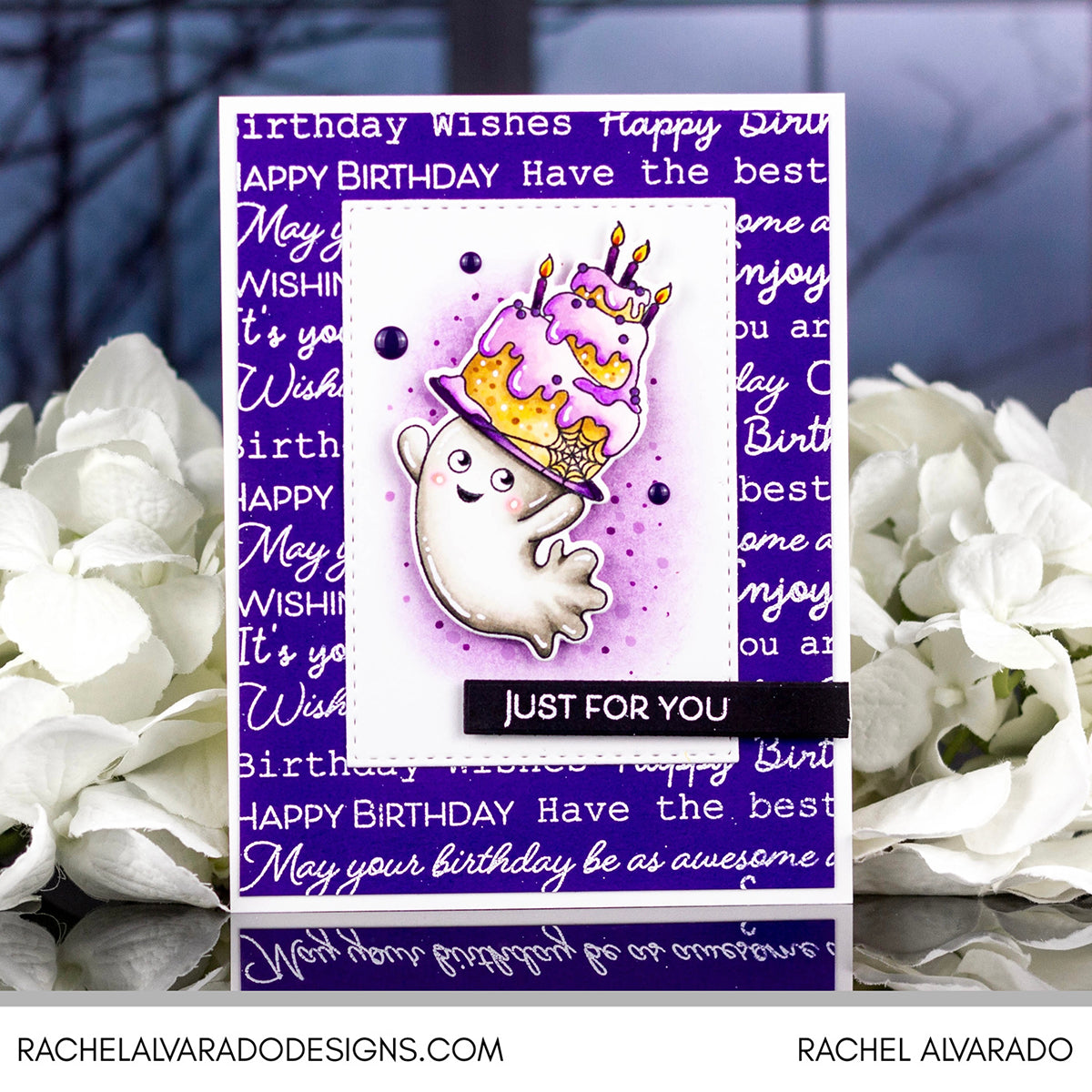 Simon Says Stamp Sentiment Labels 2.0 Wafer Dies 1359sd STAMPtember Birthday Card Rachel Alvarado