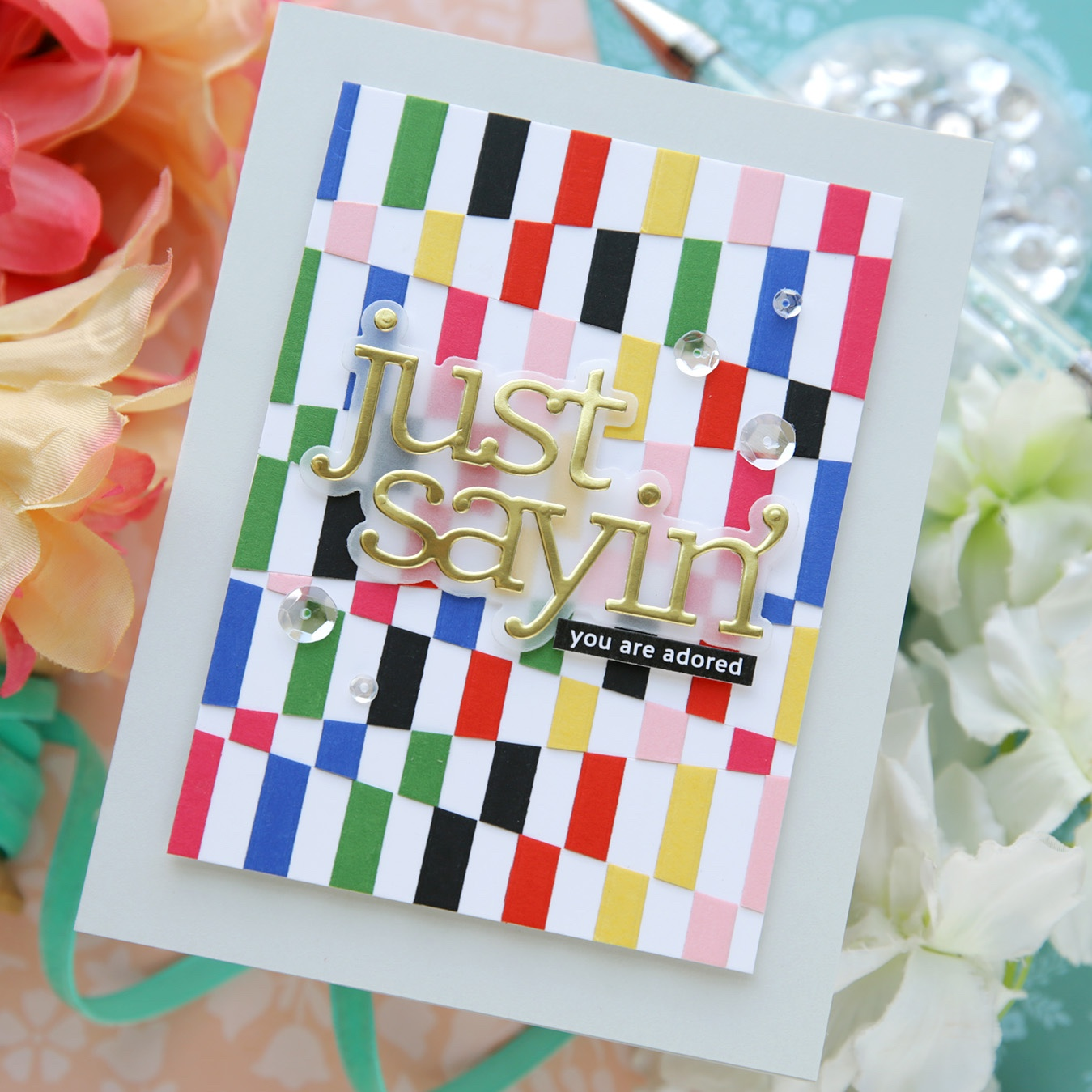 Simon Says Stamp Sentiment Labels 2.0 Wafer Dies 1359sd STAMPtember Optical Illusion Love Card Laura Bassen | color-code:ALT02