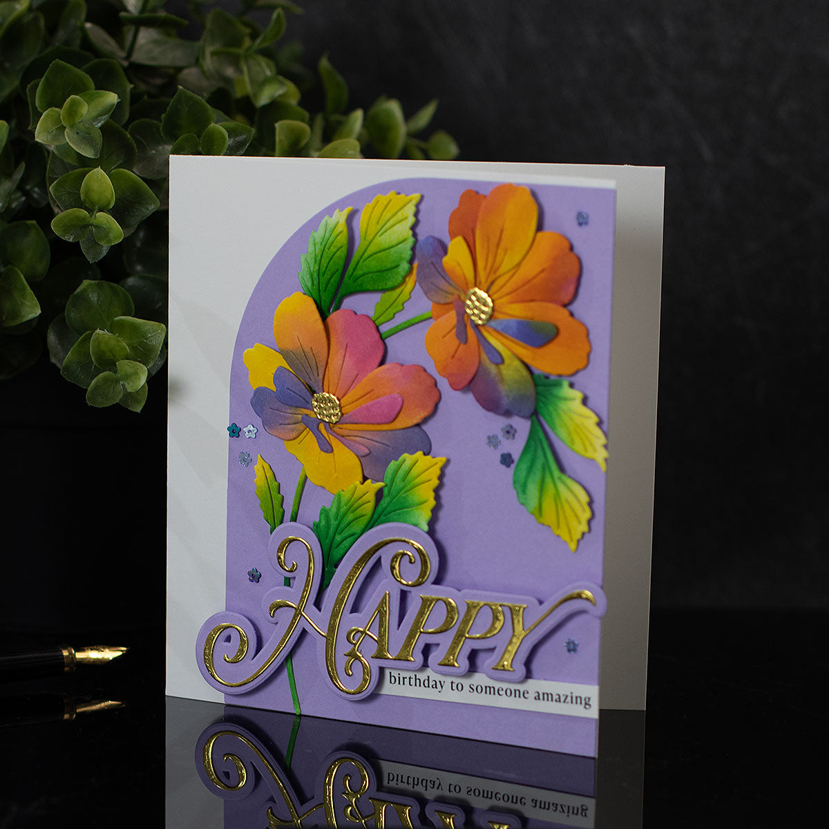 Simon Says Stamp Serene Bloom Wafer Dies s1228 Stamptember Bibi Cameron Birthday Card