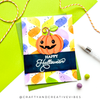 Simon Says Stamp Set of 2 Stencils Background Streamers 1146mt Stamptember Amanda Fitterer Halloween Card