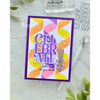 Simon Says Stamp Set of 2 Stencils Background Streamers 1146mt Stamptember Savannah O'Gwynn Celebrate Card