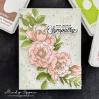 Simon Says Stamp Set of 2 Stencils Beautiful Flowers 1153stc Shine On Mixed Media Sympathy Card Mindy Eggen | color-code:ALT01