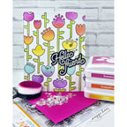 Simon Says Stamp Set of 2 Stencils Folk Flowers 1113stc In My Heart Hello, Friend Card