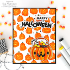 Simon Says Stamp Set of 2 Stencils Glowing Jack O Lanterns 1164stc Suzy Plantamura Cute Pumpkins Halloween Card