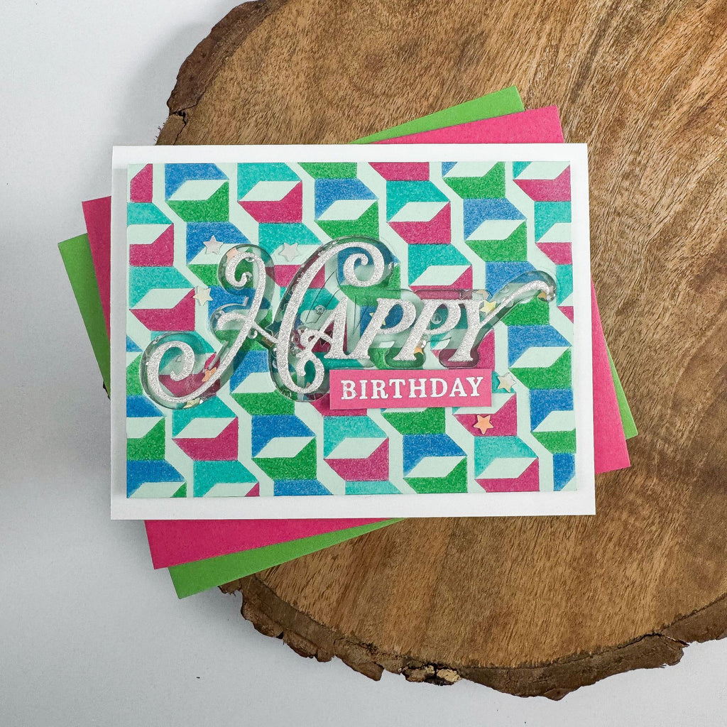 Simon Says Stamp Set of 2 Stencils Quilted Modern Star 1131mt Stamptember Kristin Sluhan Birthday Card 