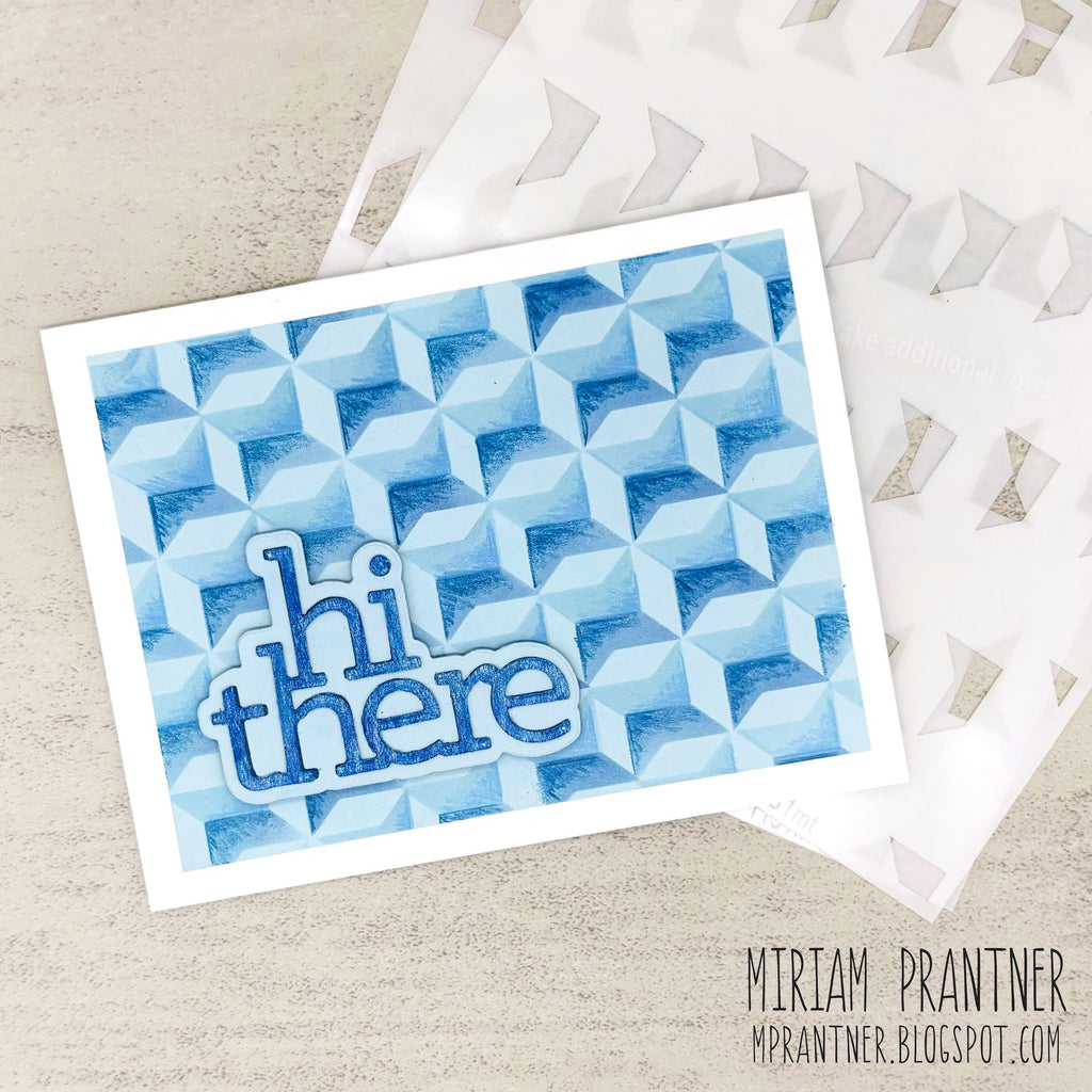 Simon Says Stamp Set of 2 Stencils Quilted Modern Star 1131mt Stamptember Miriam Prantner Hi There Card 