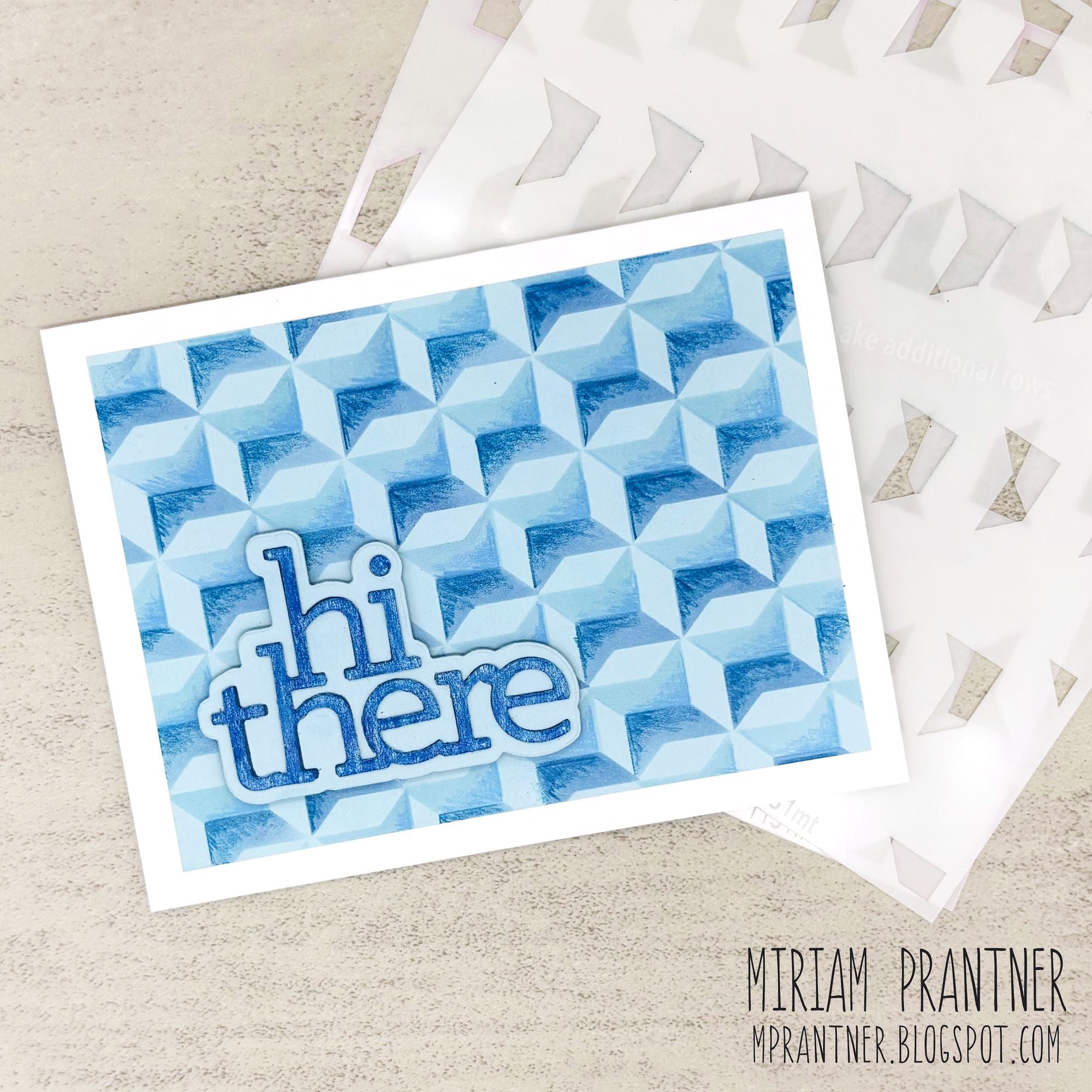 Simon Says Stamp Set of 2 Stencils Quilted Modern Star 1131mt Stamptember Miriam Prantner Hi There Card 