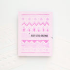 Simon Says Stamp Set of 2 Stencils Scandi Sweater 1170st Sending Cheer Carly Tee Minner Nordic Pink Holiday Card