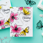 Simon Says Stamp Set of 2 Stencils Wild and Free Flowers 1152stc Always There Yana Smakula Fluttering Butterfly Card | color-code:ALT03