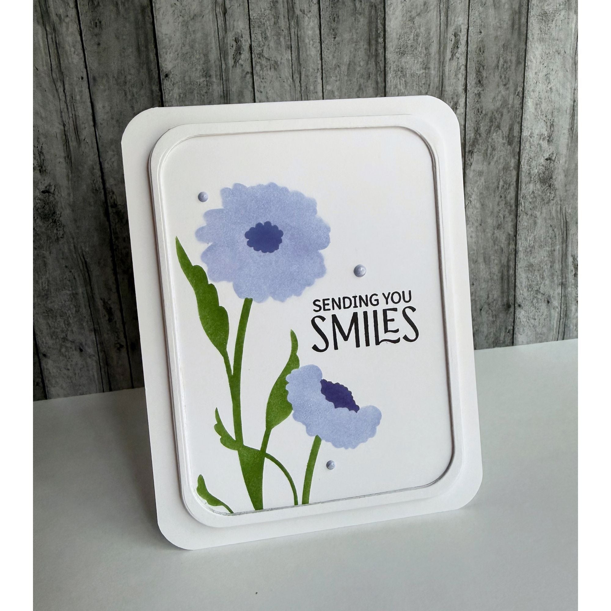 Simon Says Stamp Set of 3 Stencils Blooming Beauties 1141stc Always There Sending Smiles Card Lisa Addesa