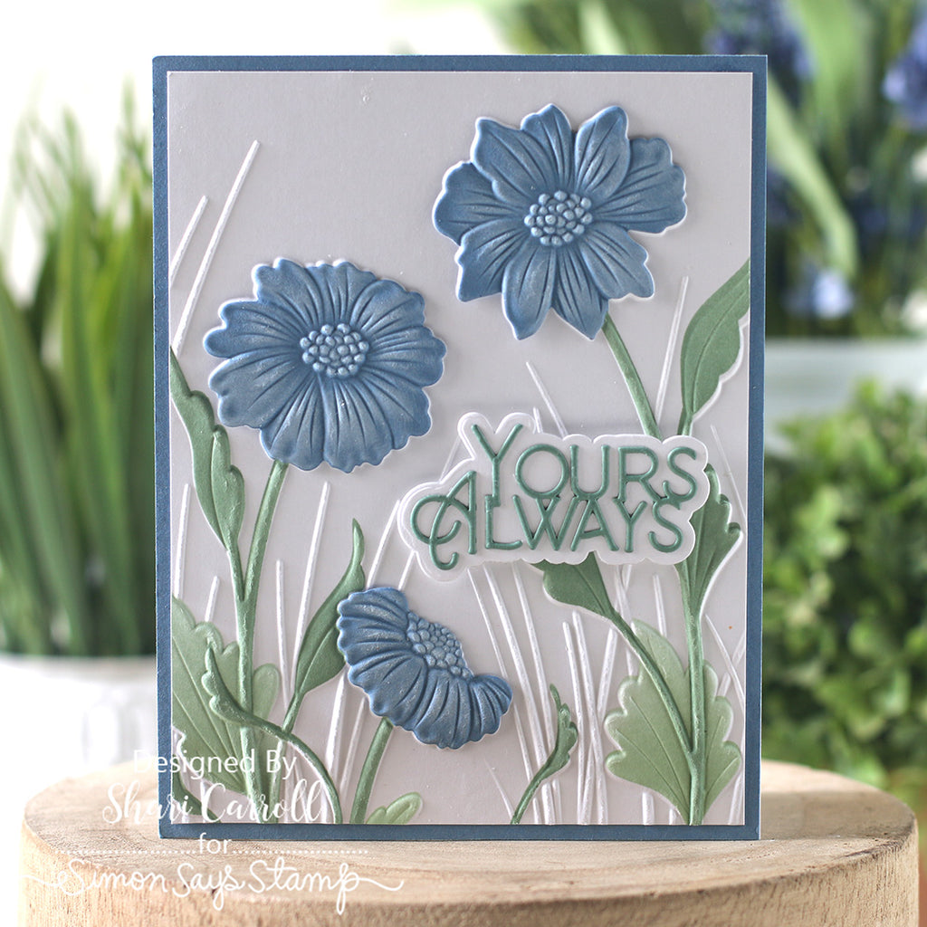 Simon Says Stamp Set of 3 Stencils Blooming Beauties 1141stc Always There Yours Always Card Shari Carroll