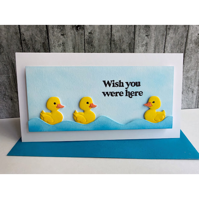 Simon Says Stamp Set of 3 Stencils Darling Duckies 1143stc Lisa Addesa Three Ducks Miss You Card | color-code:ALT04