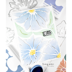 Simon Says Stamp Set of 3 Stencils Friendly Blossoms 1117stc In My Heart Hello Card Tracy Ware