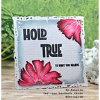 Simon Says Stamp Set of 3 Stencils Friendly Blossoms 1117stc In My Heart I Hold True Card