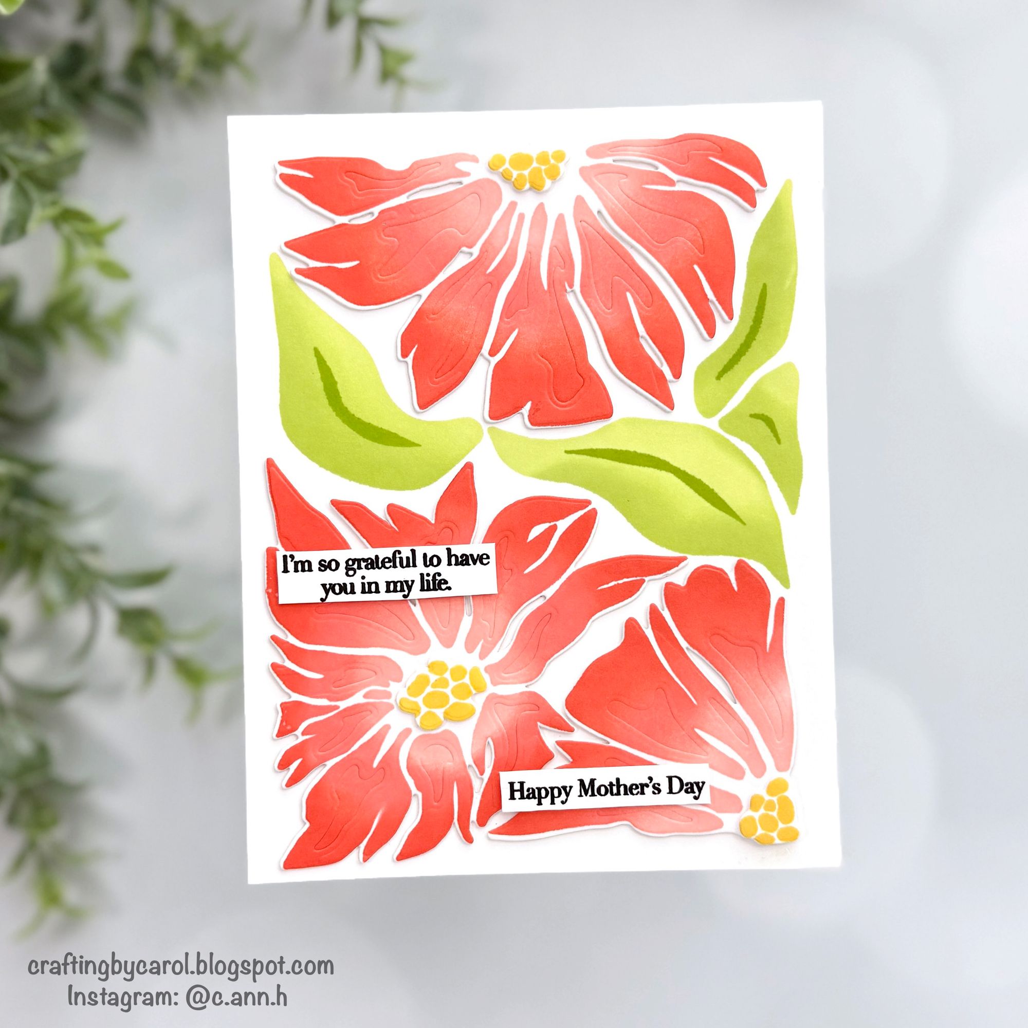Simon Says Stamp Set of 3 Stencils Friendly Blossoms 1117stc In My Heart Mother's Day Grateful Card | color-code:ALT01