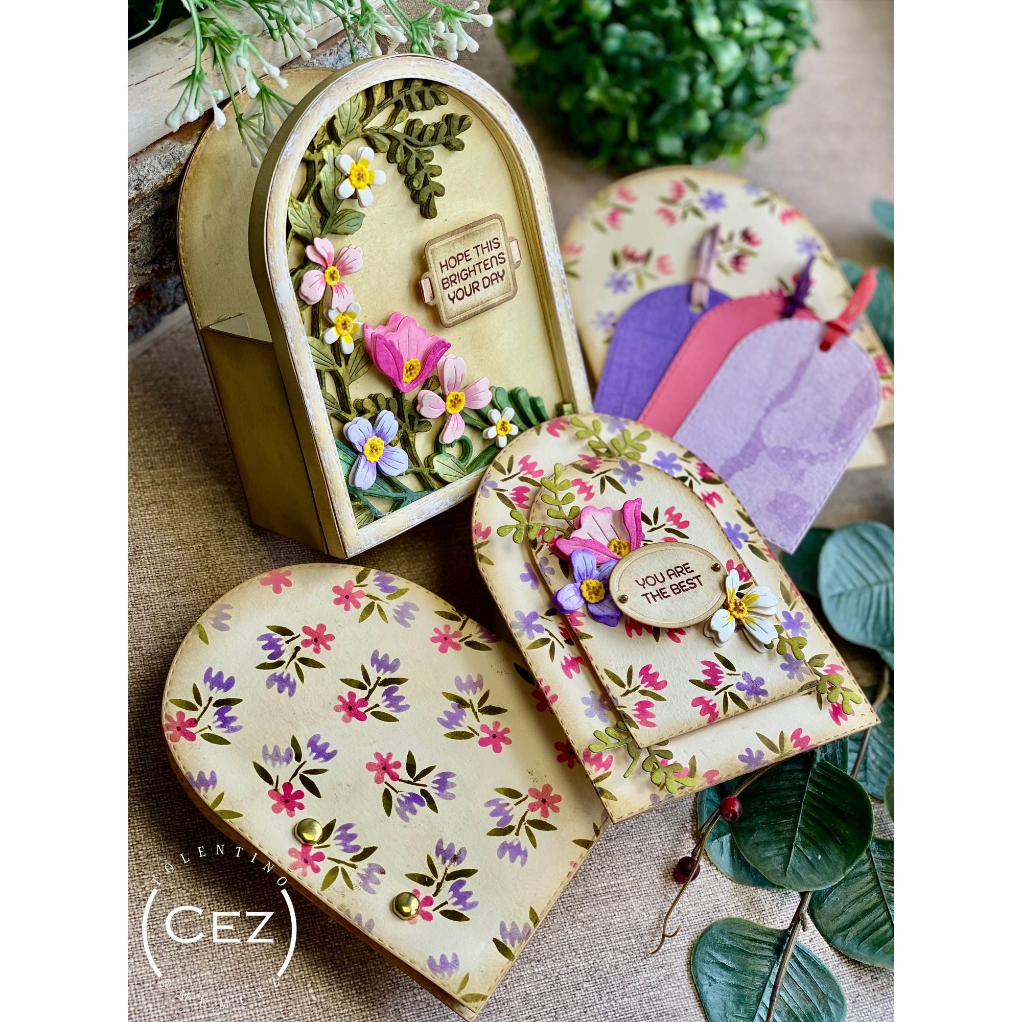 Simon Says Stamp Set of 3 Stencils Sweet Blooms 1149st Every Happiness Cez Tolentino Tag Holder