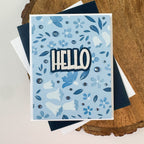 Simon Says Stamp Set of 4 Stencils Bellflower Blossoms 1148st Every Happiness Kristin Sluhan Blue Hello Card