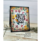 Simon Says Stamp Set of 4 Stencils Bellflower Blossoms 1148st Every Happiness Natalia Alton Crackle Love You Card