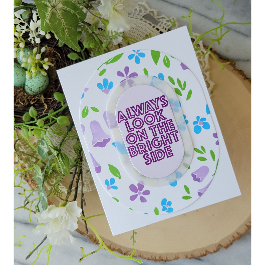 Simon Says Stamp Set of 4 Stencils Bellflower Blossoms 1148st Every Happiness Rosemary Dennis Bright Side Card