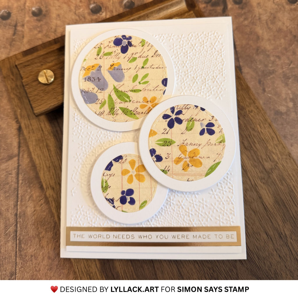 Simon Says Stamp Set of 4 Stencils Bellflower Blossoms 1148st Every Happiness Thais Carvalho Circles Card