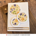 Simon Says Stamp Set of 4 Stencils Bellflower Blossoms 1148st Every Happiness Thais Carvalho Circles Card