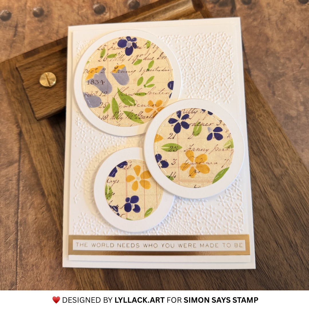 Simon Says Stamp Set of 4 Stencils Bellflower Blossoms 1148st Every Happiness Thais Carvalho Circles Card