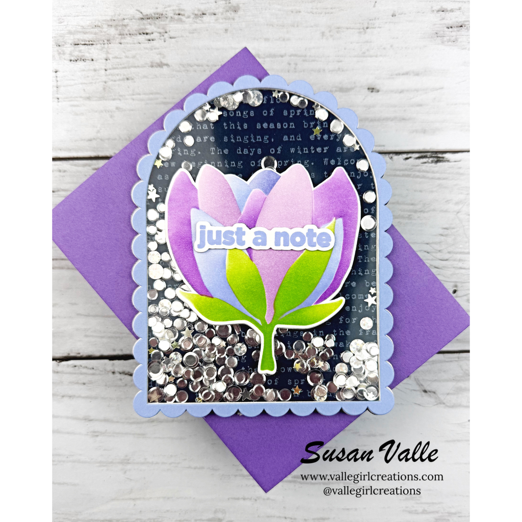 Simon Says Stamp Set of 4 Stencils Blooming Flower 1133mtc Shine On Susan Valle Shaker Card