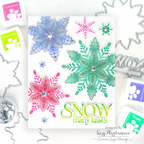 Simon Says Stamp Set of 4 Stencils Christmas Star Flakes 1147stc Suzy Plantamura Bright Snowflakes Winter Card