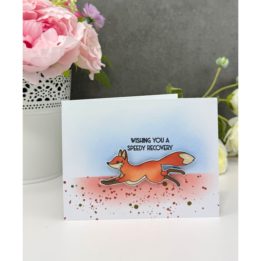 Simon Says Stamp Set of 4 Stencils Clever Fox 1130stc Shine On Michelle Peckham Fleet Fox Get Well Card