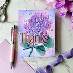 Simon Says Stamp Set of 4 Stencils Gorgeous Hydrangea 1142stc Always There Emily Midgett Glowing Purple Flower Thanks Card | color-code:ALT01
