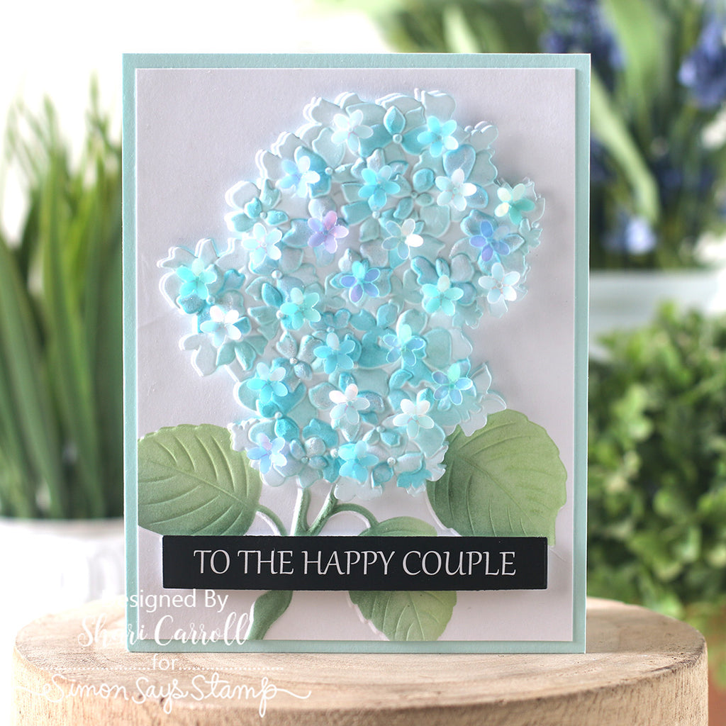 Simon Says Stamp Set of 4 Stencils Gorgeous Hydrangea 1142stc Always There Hydrangea Wedding Card Shari Carroll