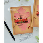 Simon Says Stamp Set of 4 Stencils Oak Leaf 1132mtc Every Happiness Savannah O'Gwynn Because We Know Him Card
