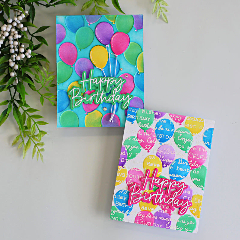 Simon Says Stamp Set of 5 Stencils Party Balloons 1165stc Sandi MacIver Bright Birthday Cards | color-code:ALT05