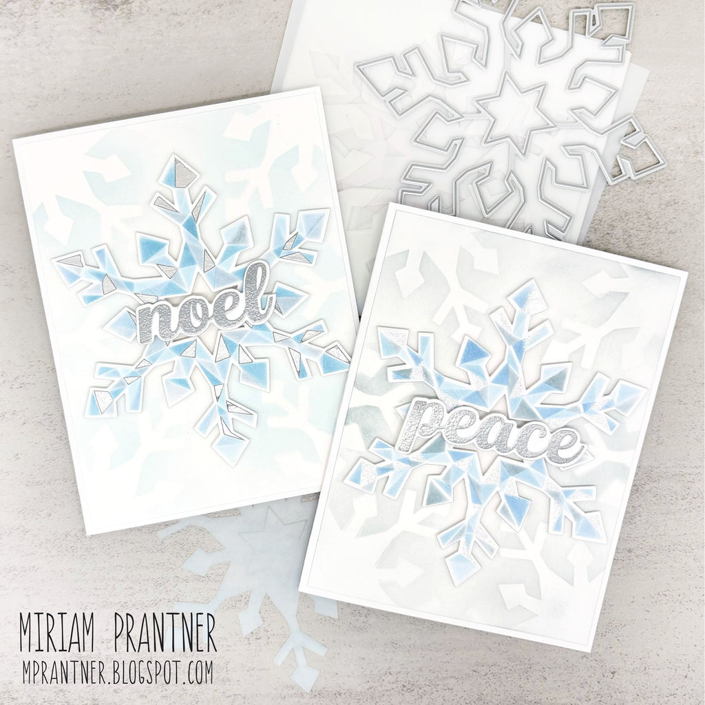 Simon Says Stamp Set of 6 Stencils Fractile Snowflake 1156mtc Stamptember Miriam Prantner Snowy Christmas Cards