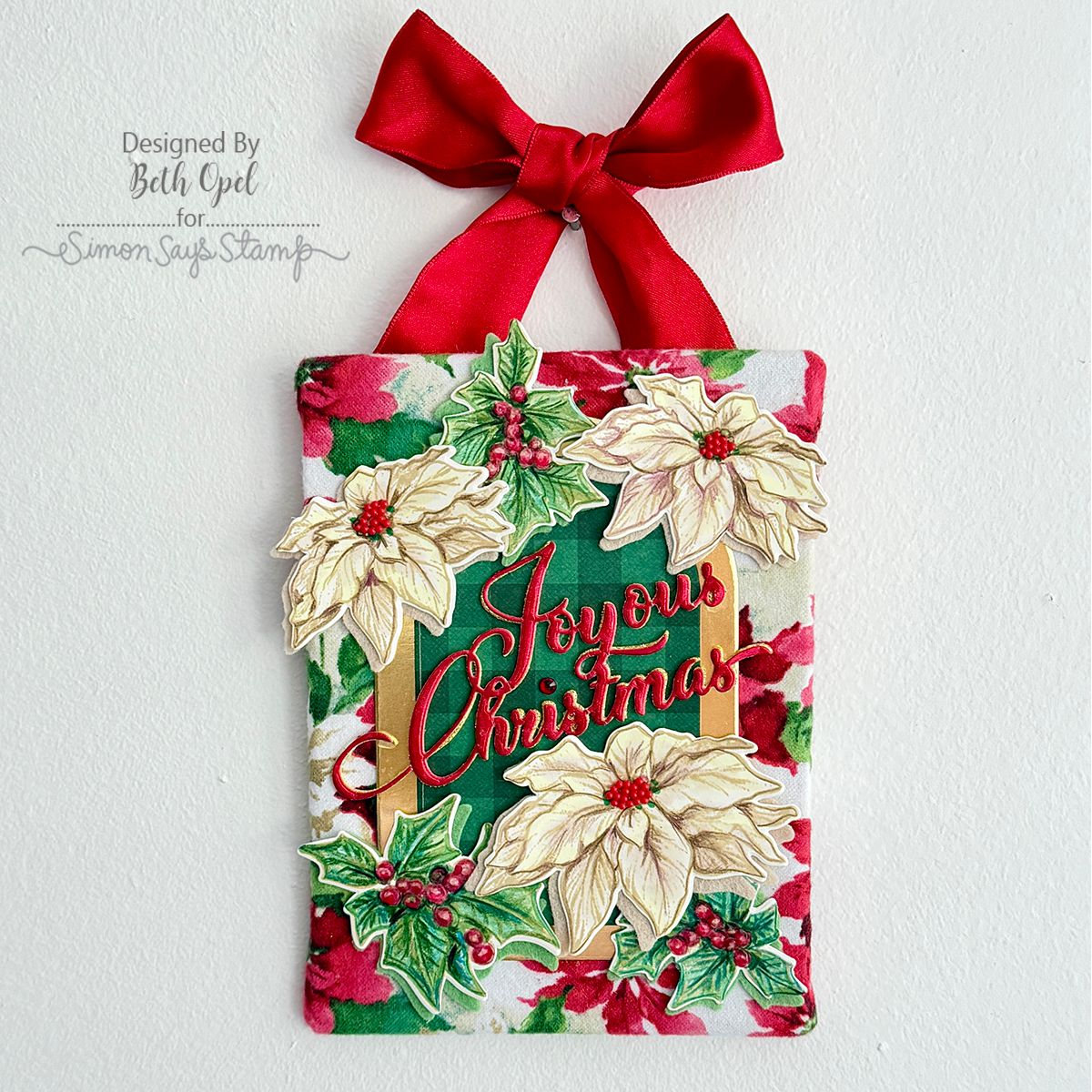 Simon Says Stamp Shaker Balls Lipstick Red 1026lr Sending Cheer Beth Opel Poinsettia Wall Hanging