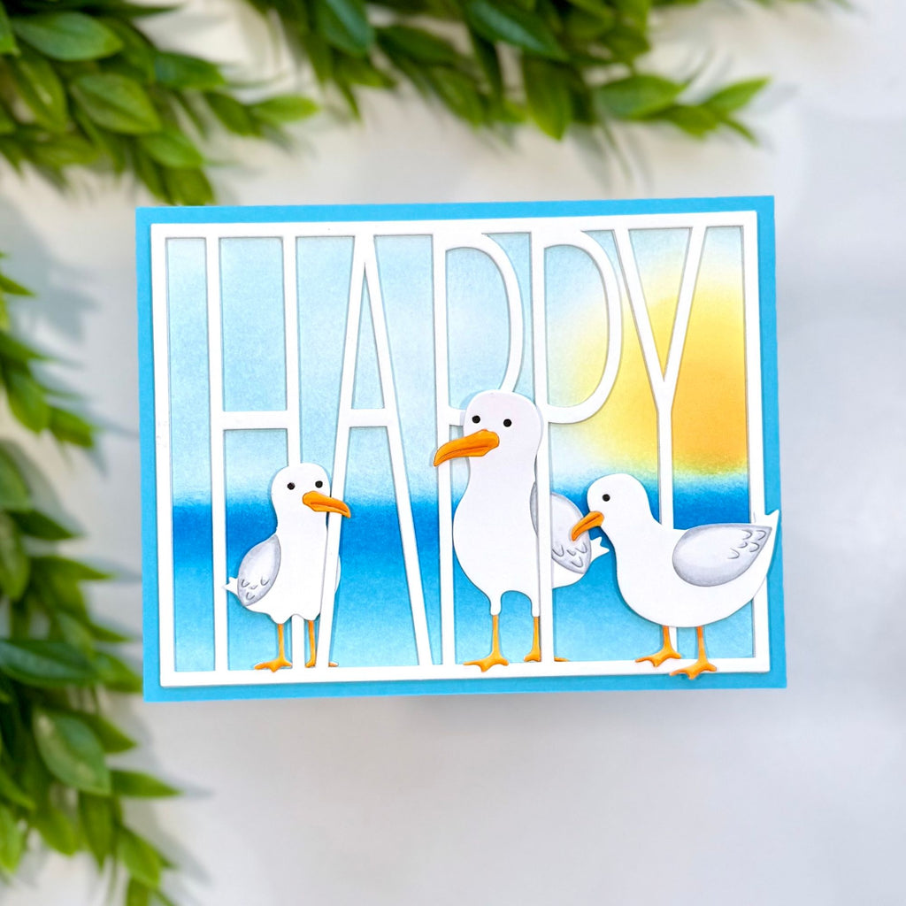 Simon Says Stamp Silly Seagulls Wafer Dies s1165 Shine On Happy Seagulls Card Carol Hintermeier