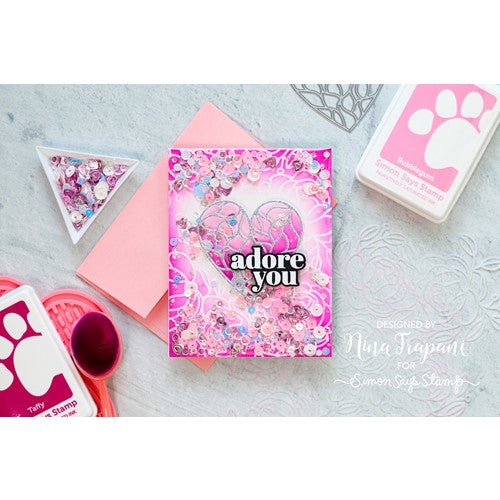 Simon Says Stamp! Simon Says Stamps Die and Stencil STYLIZED HEART set472sh | color-code:ALT1 Nina Trapani Adore You