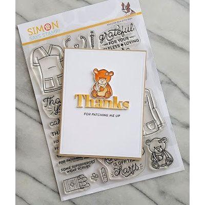 Simon Says Stamp! Simon Says Stamps and Dies WORK OF THE HEART set387woh Teddy Bear Thanks